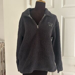 Pink/VS Sherpa Grey Quarter-zip Pullover